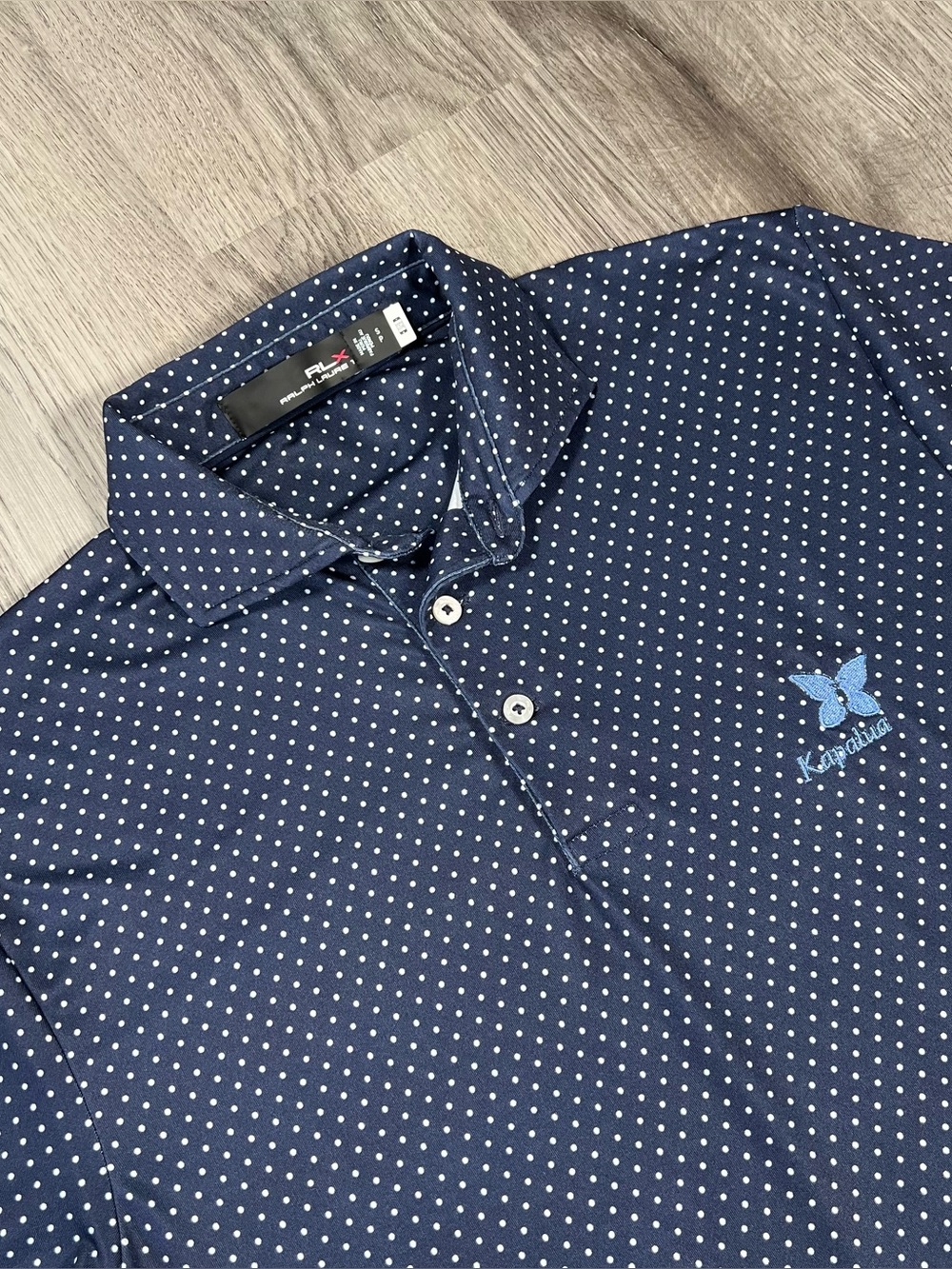 RLX Ralph Lauren Polo Shirt Blue Dot Performance Kapalua Golf Stretch Mens S